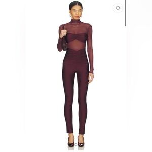SEROYA Brietta Catsuit in Merlot // Size Small